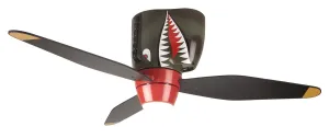 Craftmade WarPlanes WB348TS3 Ceiling Fan 48 - Warbird Black/Tiger Shark, Warbird Black/Orange/Warbird Black/Orange/ Hugger Ceiling Fans deals