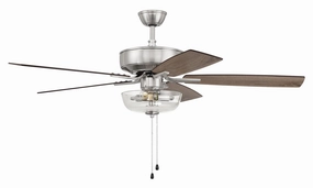 Craftmade Pro Plus 101 52" Pull Chain Ceiling Fan with Clear Bowl LED Light Kit Outdoor Ceiling Fans discount