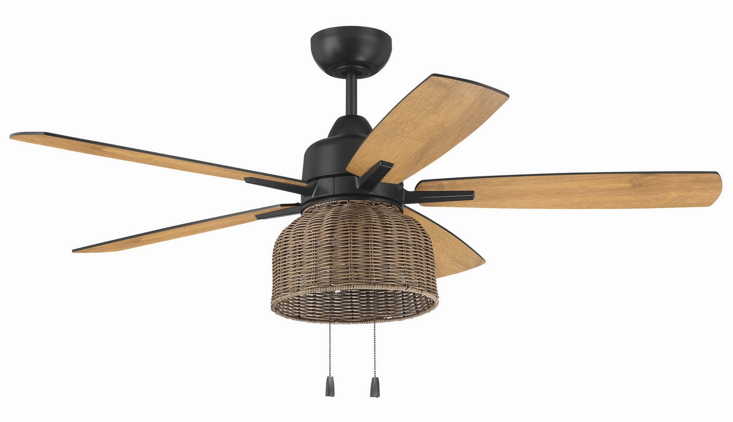 Craftmade Woven 52" Indoor/Outdoor Pull Chain Ceiling Fan with LED in Flat Black Outdoor Ceiling Fans discount