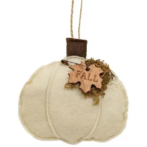 Cream Fall Pumpkin Felt Ornament Affordable Holiday Accessories