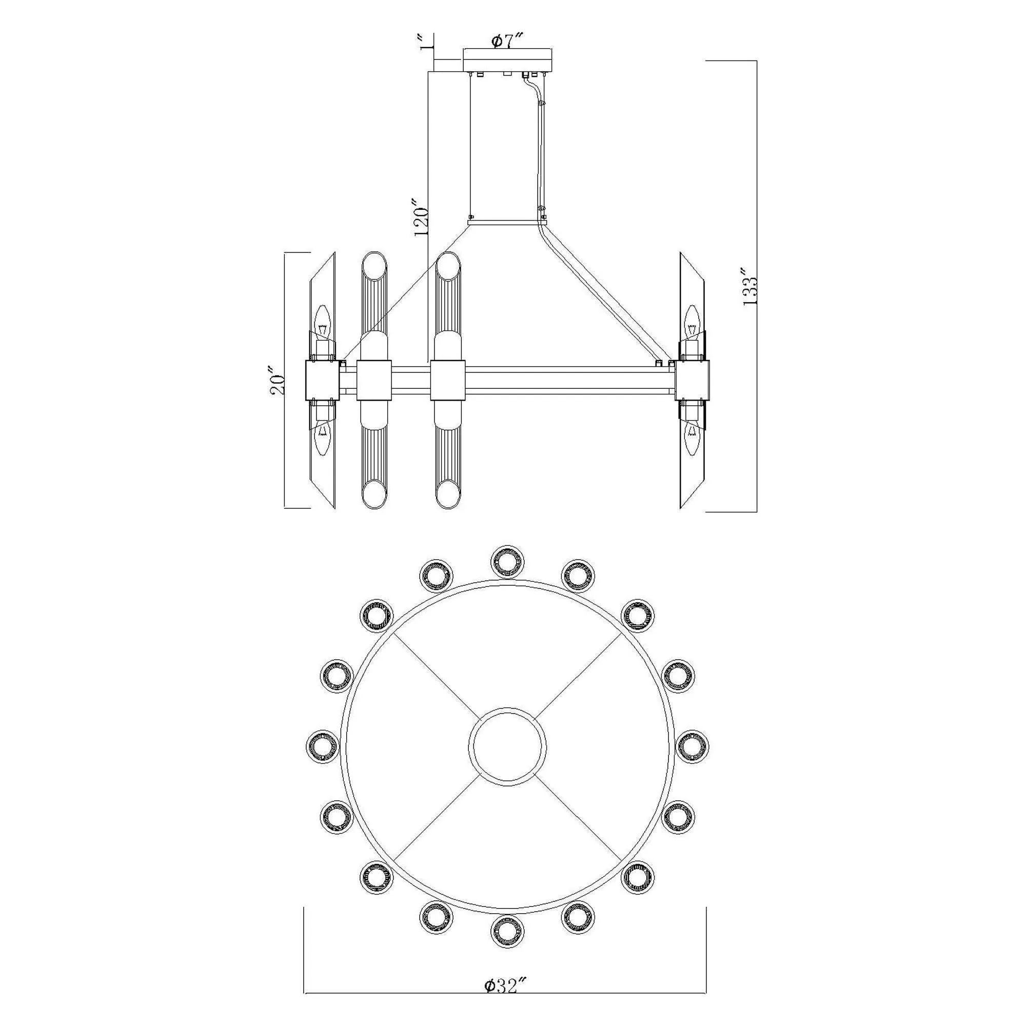 Croissant 32-Light Chandelier
