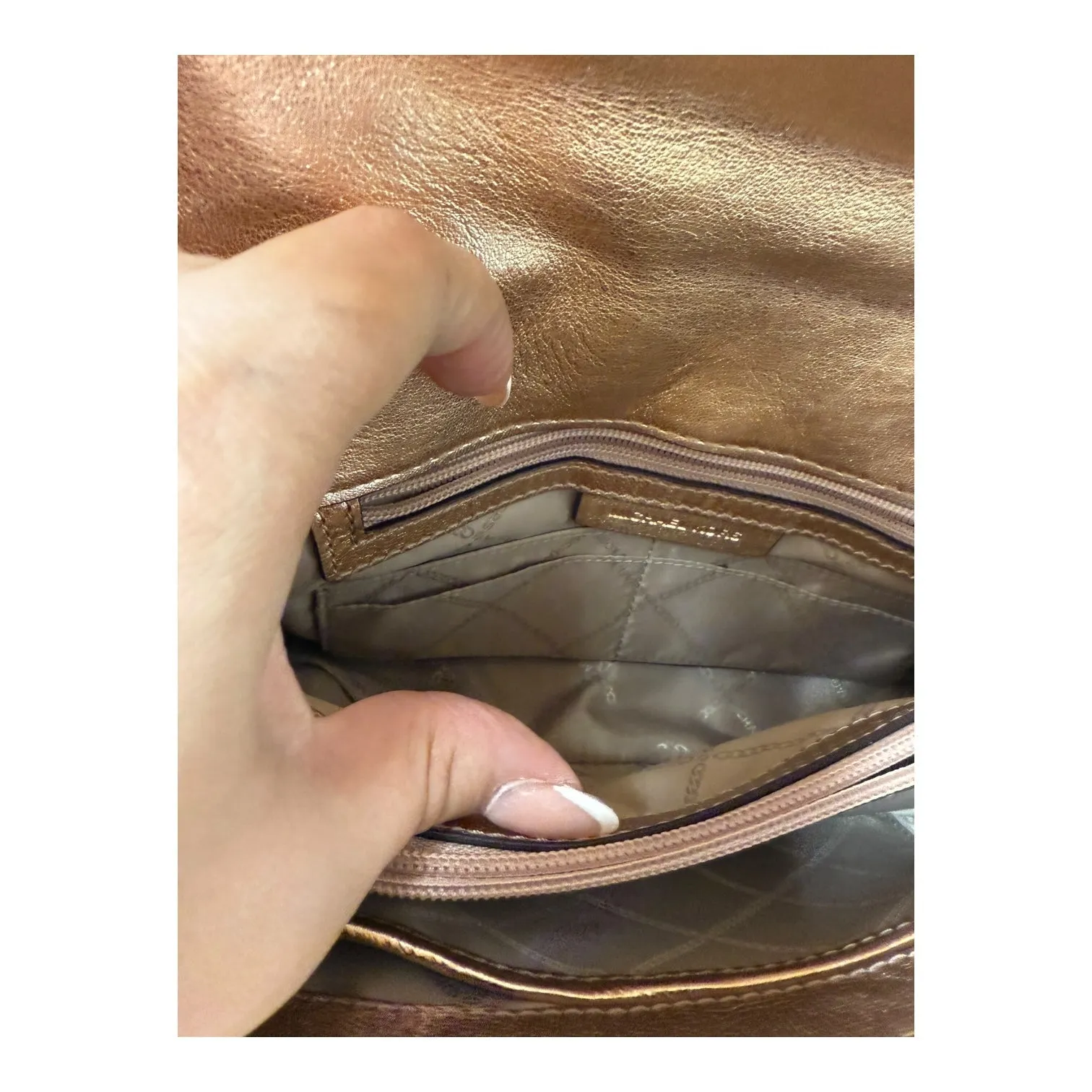 Crossbody Designer By Michael Kors In Rose Gold, Size:Medium