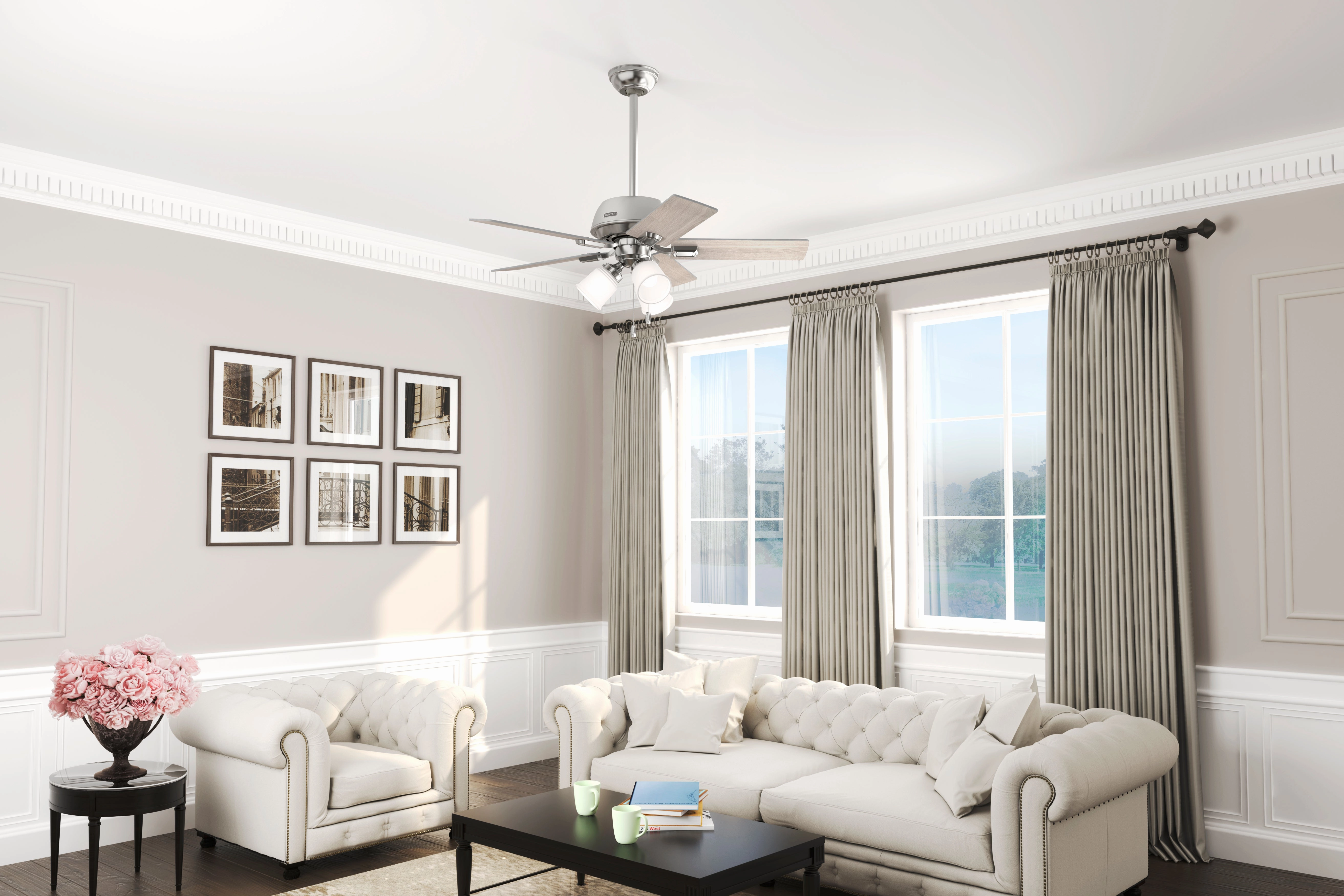 Crystal Peak 44"Ceiling Fan Brushed Nickel Mini Ceiling Fans promo