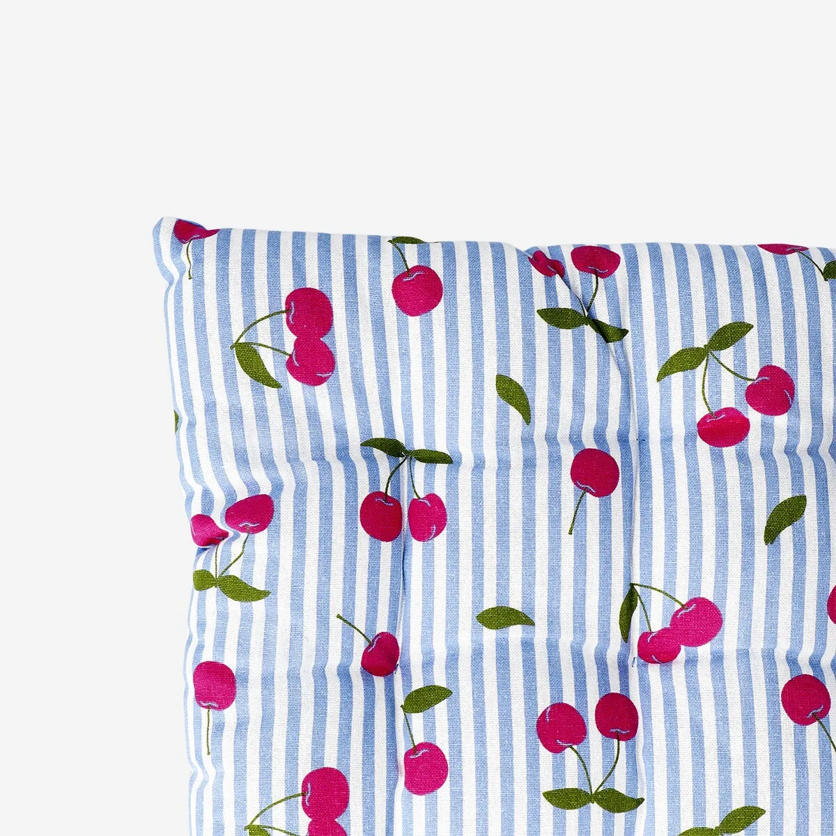 Cushion with stripes and cherries