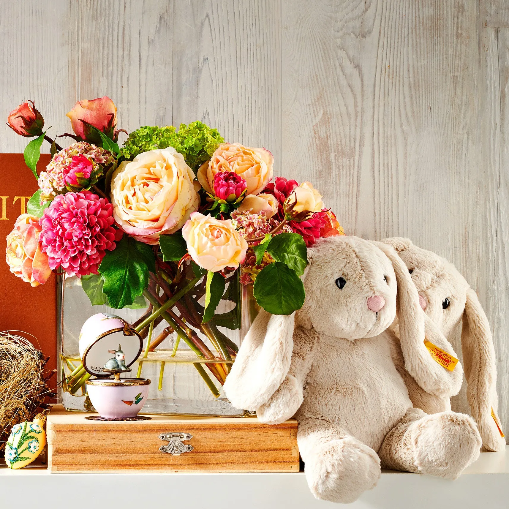 Dahlia & Garden Rose Mix Faux Florals Wreaths hot price