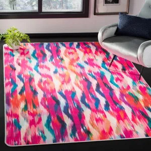Daytona Machine Washable Non-Slip Area Rug, Fuchsia / Purple Bohemian Style Easy Care Area Rugs weekend promo