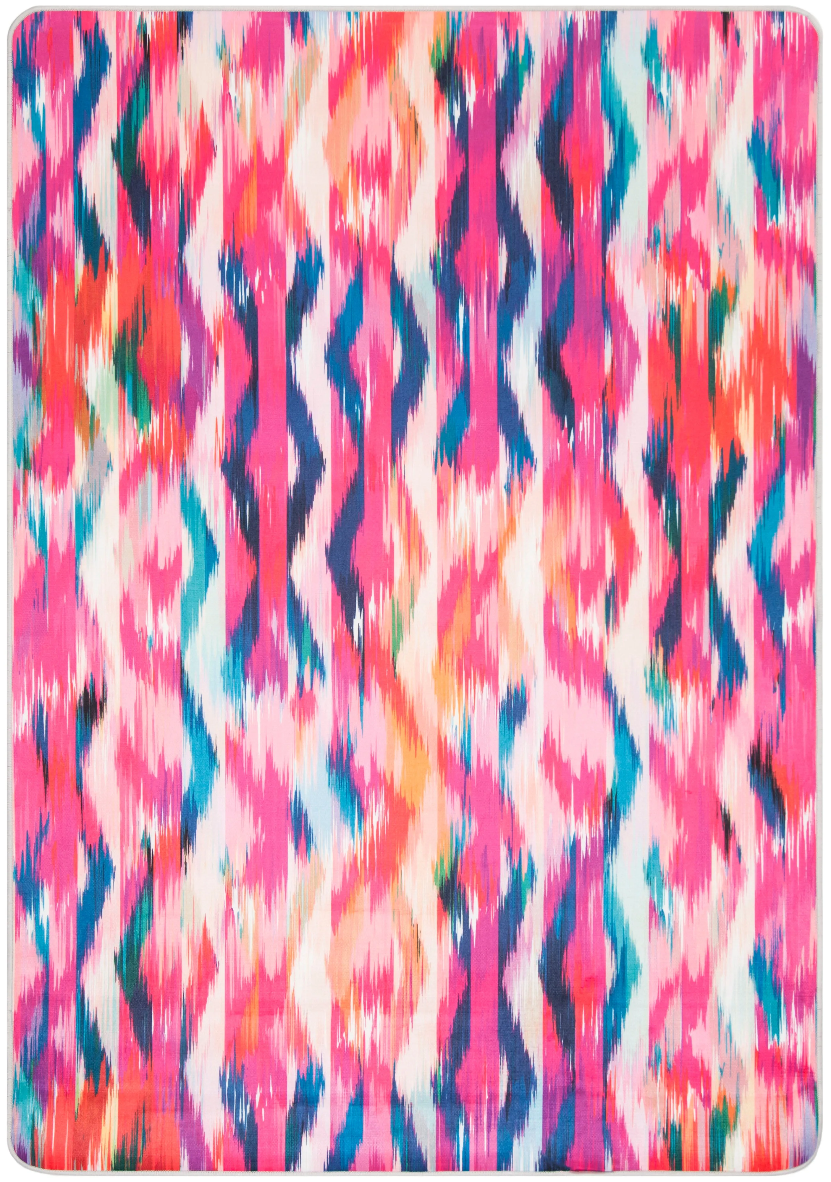 Daytona Machine Washable Non-Slip Area Rug, Fuchsia / Purple Bohemian Style Easy Care