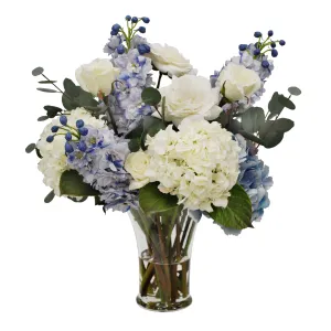 Delphinium & Hydrangea Arrangement Artificial Flowers Spring Refresh