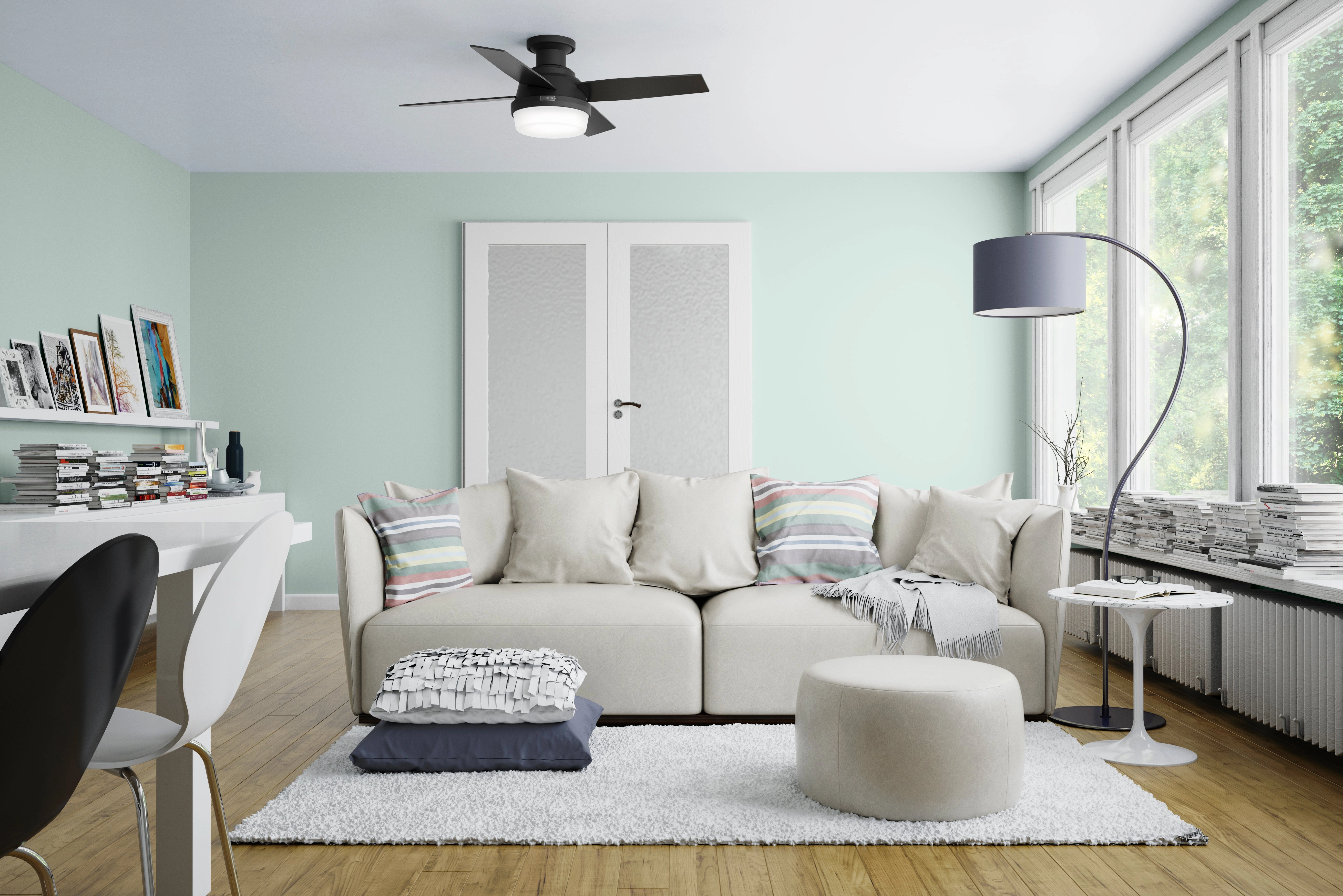Dempsey 44"Ceiling Fan Matte Black Mini Ceiling Fans promo