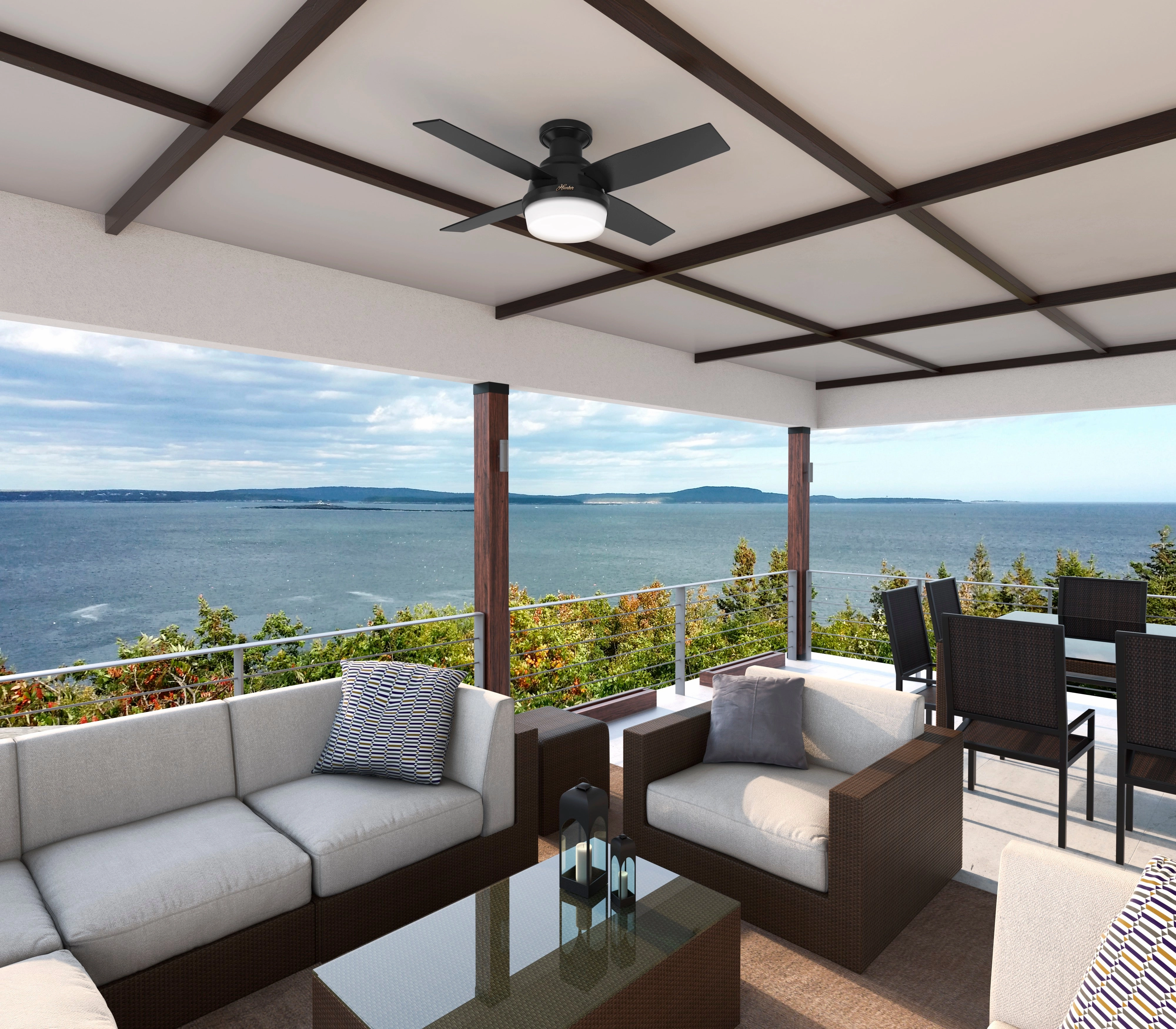 Dempsey 44"Ceiling Fan Matte Black Small Fans for less
