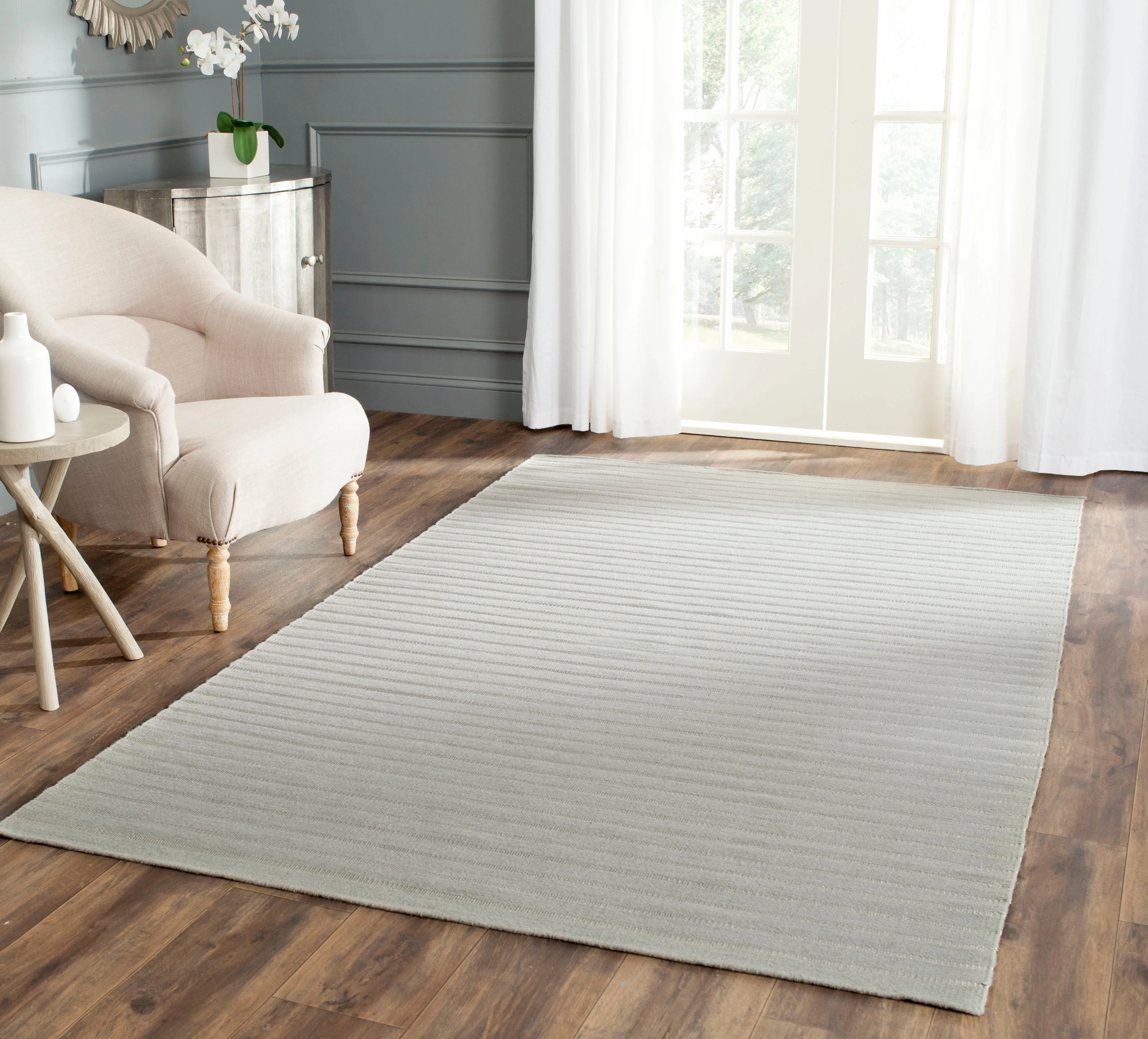 Dhurries Hand Made Area Rug, Grey Contemporary Style Non Shedding Area Rugs cheap home decor