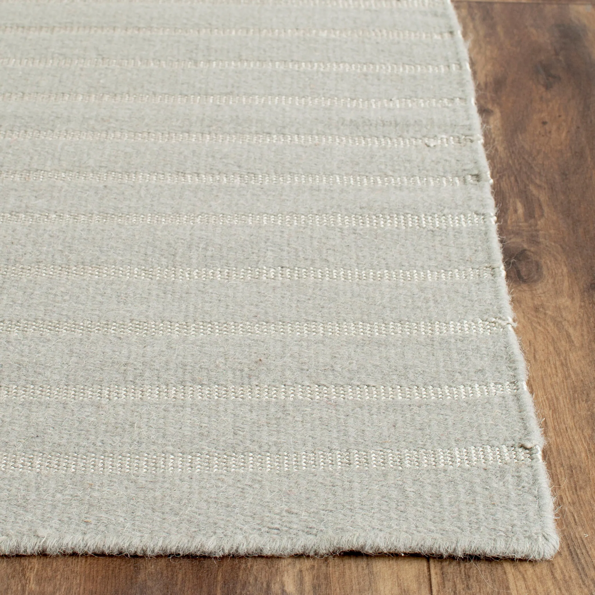 Dhurries Hand Made Area Rug, Grey Contemporary Style Non Shedding