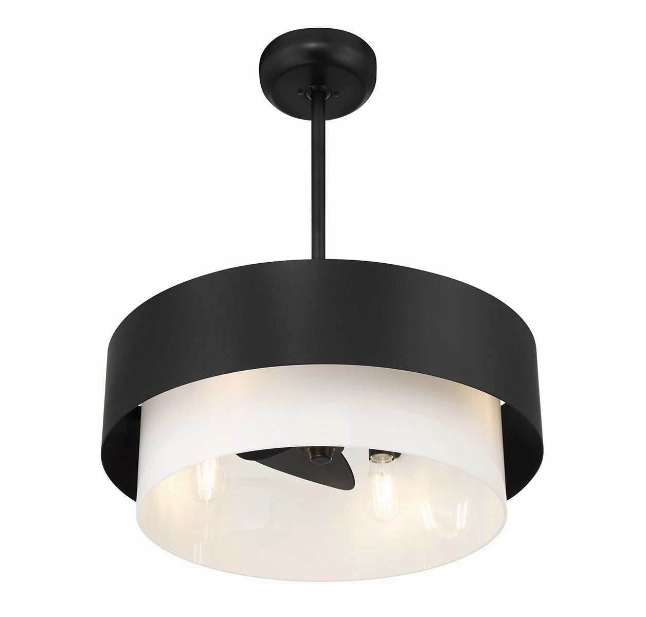Diana Four Light Fan D'Lier Matte Black Fandeliers at discount prices