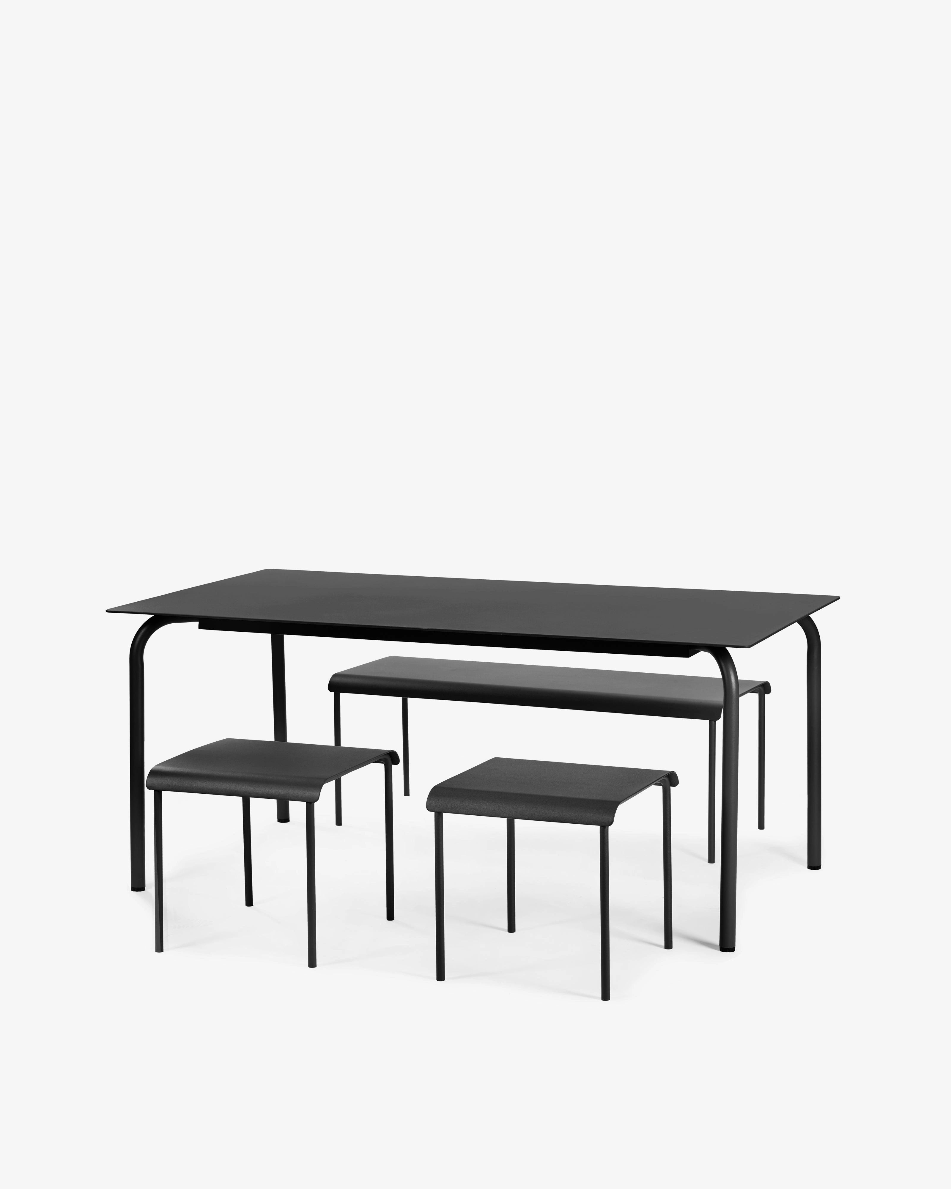 Dining table S aluminium black August