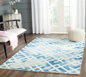 Dip Dye Hand Made Area Rug, Blue / Ivory Contemporary Style Non Shedding Area Rugs deal online
