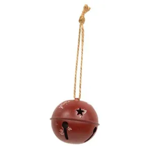 Distressed Burgundy Jingle Bell 3.5" Decorative Accessories home deals