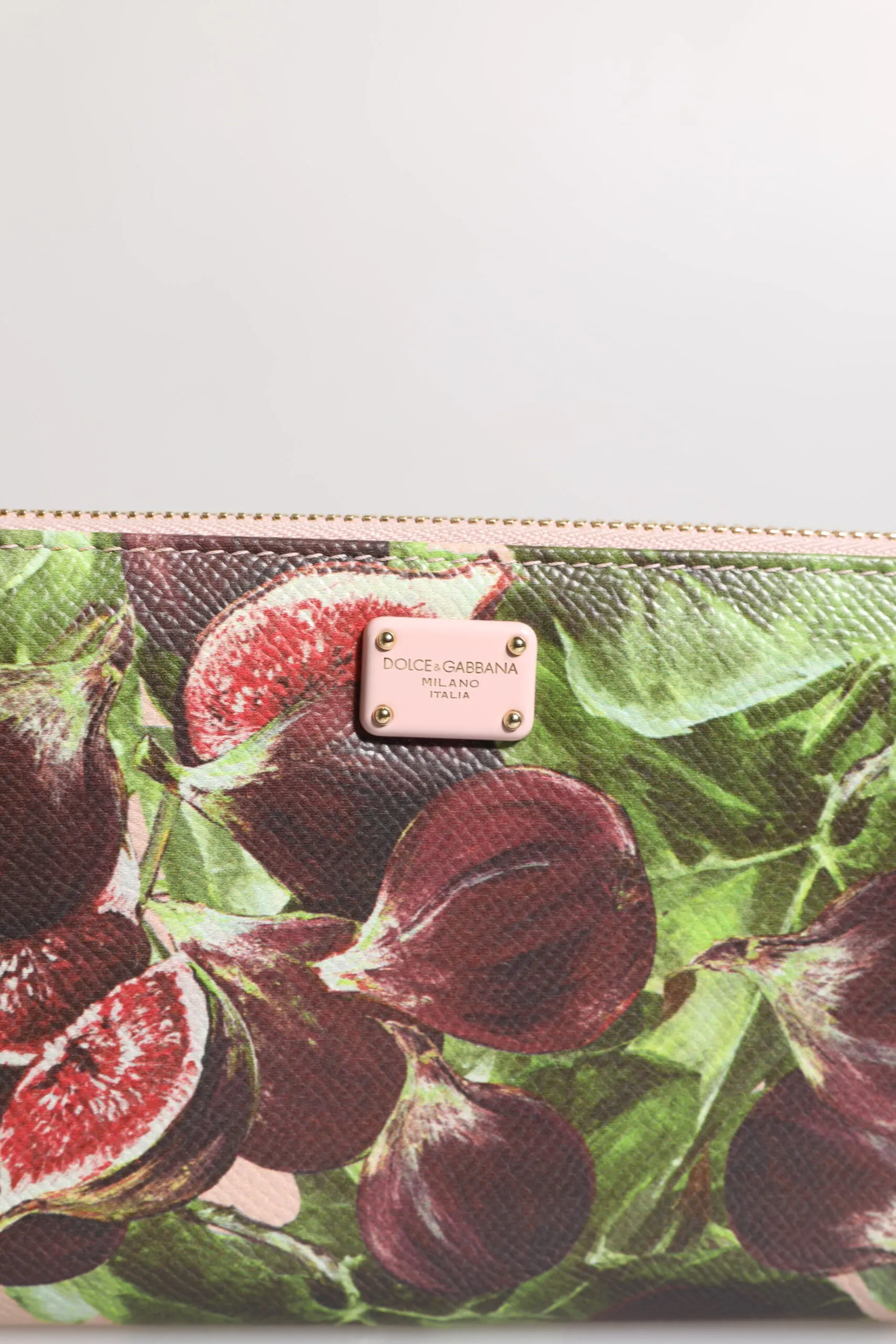 Dolce & Gabbana multi Fig Fruit Dauphine Leather Zip Around Continental Women's Wallet