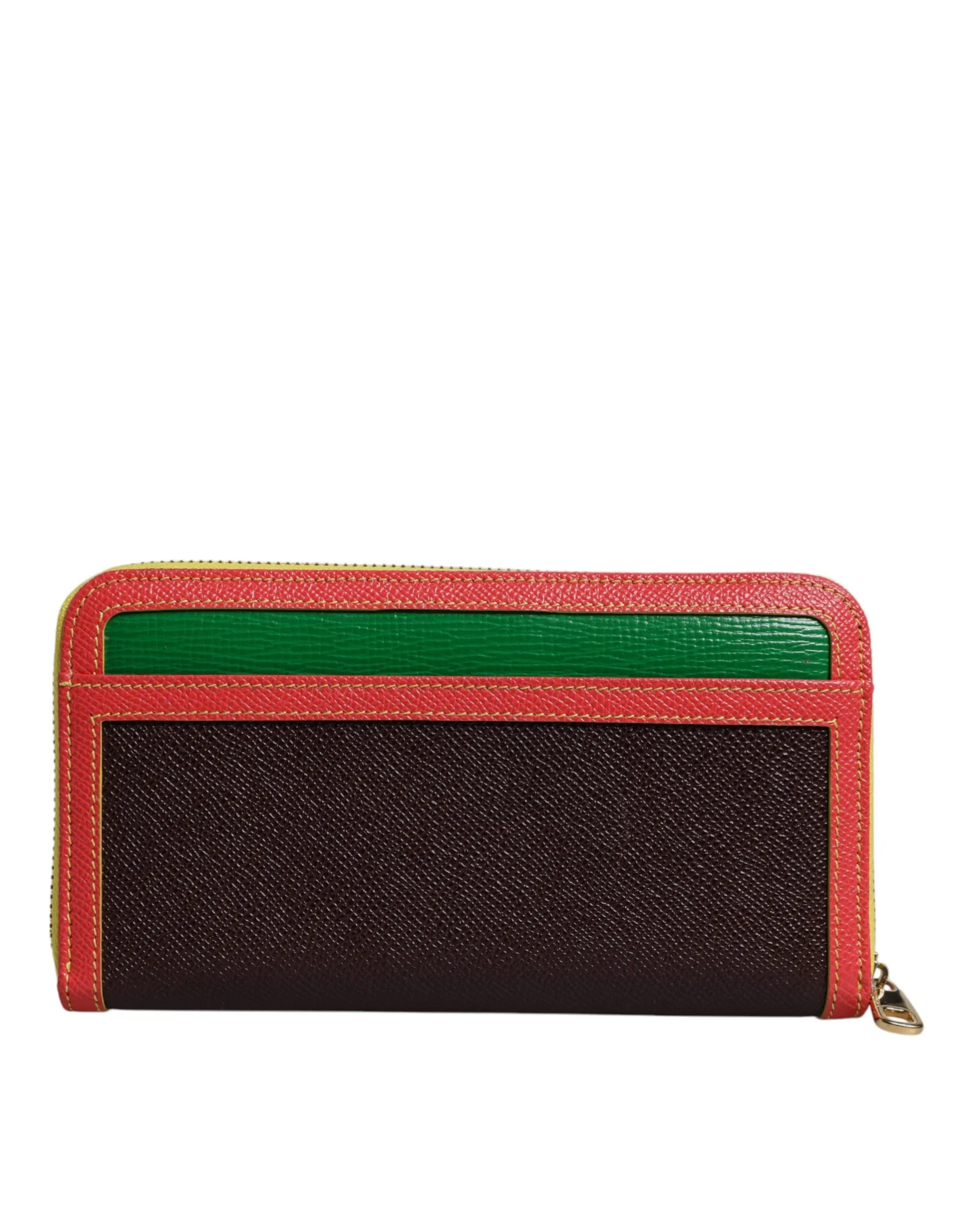 Dolce & Gabbana Textu Leather Zip Around Continental Women's Wallet (Pre-Owned)