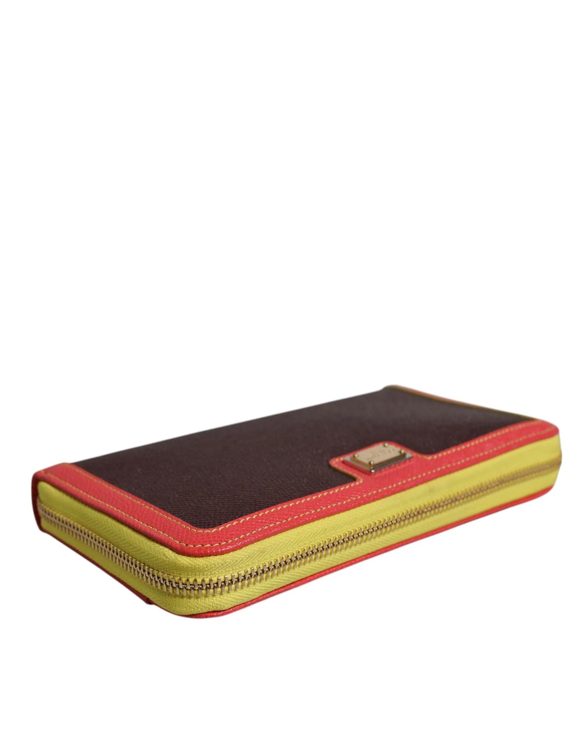 Dolce & Gabbana Textu Leather Zip Around Continental Women's Wallet (Pre-Owned)