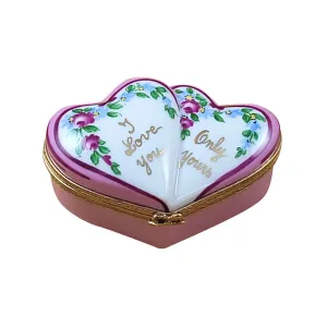 Double Heart Limoges Collectible Boxes Rare Find