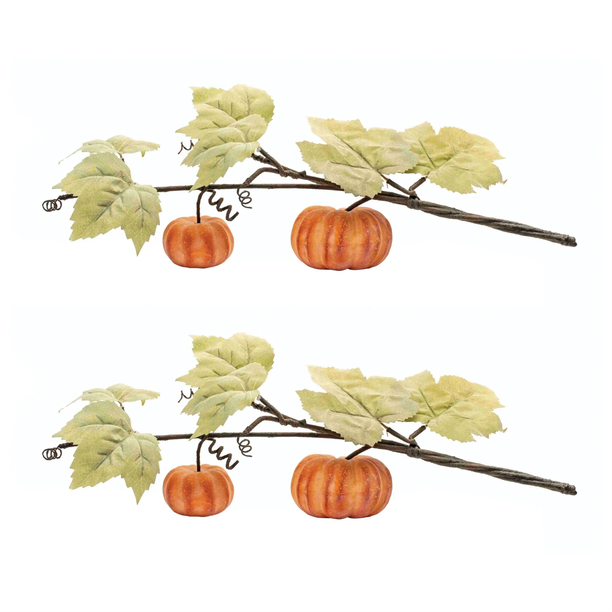 Double Pumpkin Vine (Set of 2) 21"L Foam/Polyester