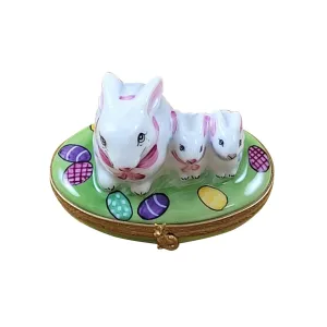 Easter Rabbit Family Limoges Collectible Boxes Rare Find