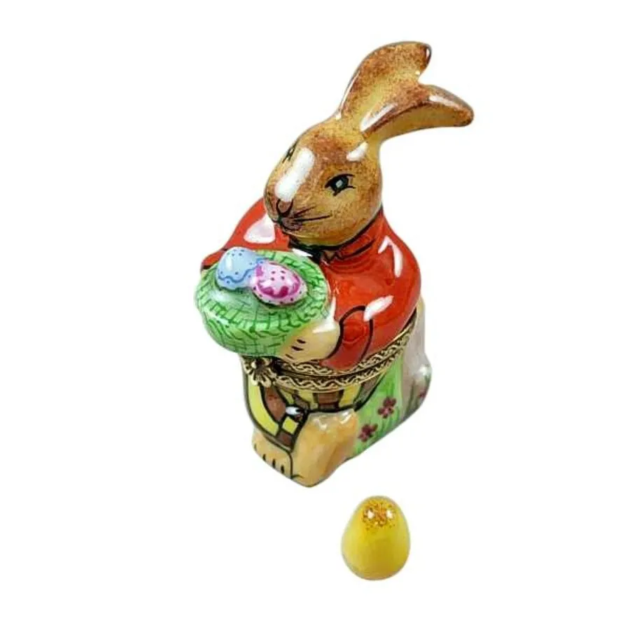 Easter Rabbit with Egg Limoges Collectible Boxes Rare Find