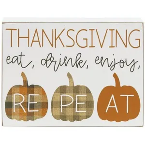 *Eat Drink Enjoy Pumpkins Box Sign Sale on Holiday Decorations