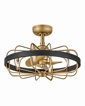 Eli 22" LED Fandelier Heritage Brass Fandeliers FANS on sale now