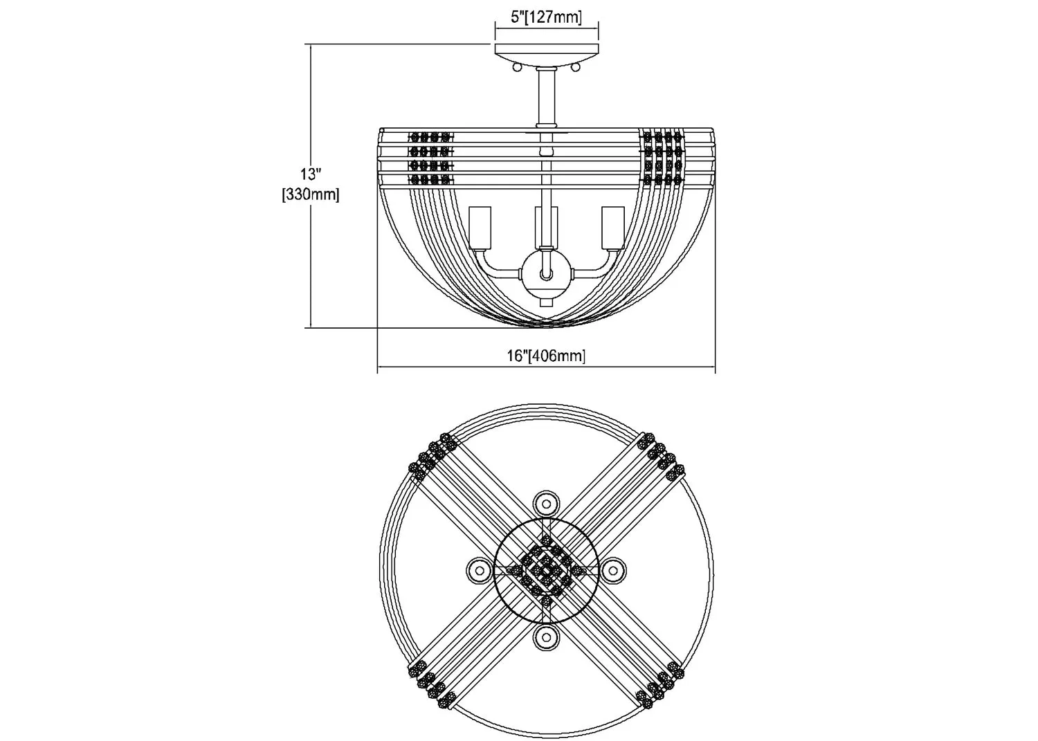 ELK Home Four Light Semi Flush Mount