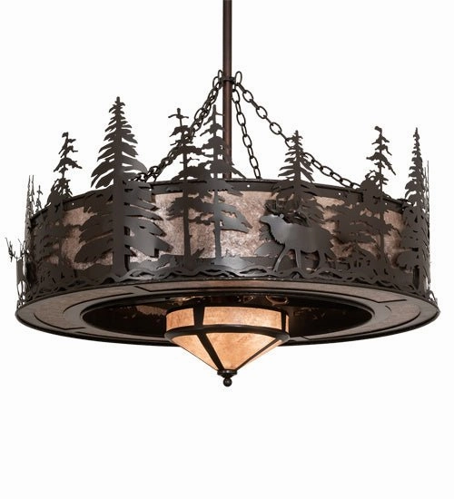 Elk At Dusk 11 Light Chandel-Air Fandeliers at discount prices