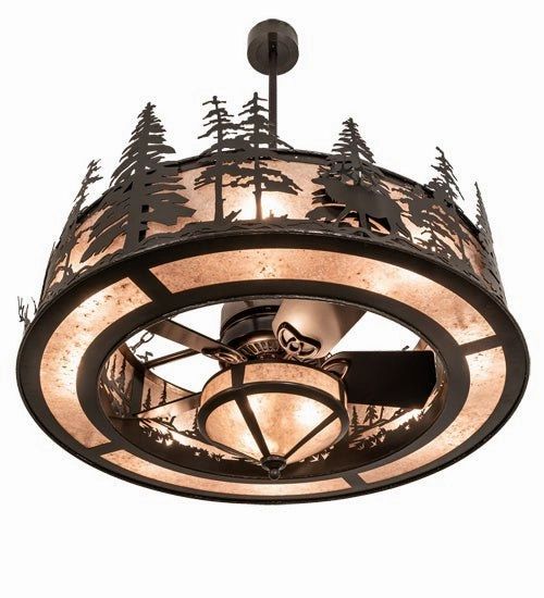 Elk At Dusk 11 Light Chandel-Air Fandeliers at discount prices