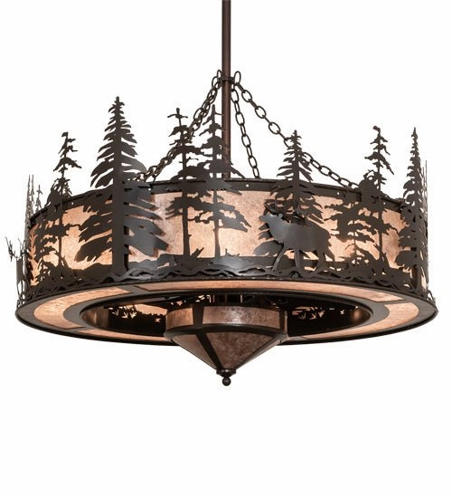 Elk At Dusk 11 Light Chandel-Air Fandeliers at discount prices