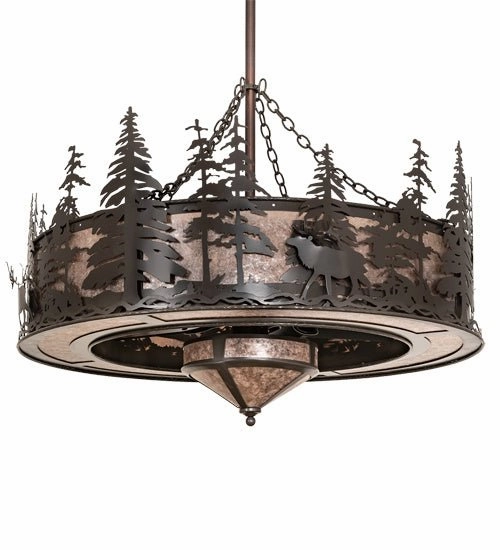 Elk At Dusk 11 Light Chandel-Air Fandeliers at discount prices