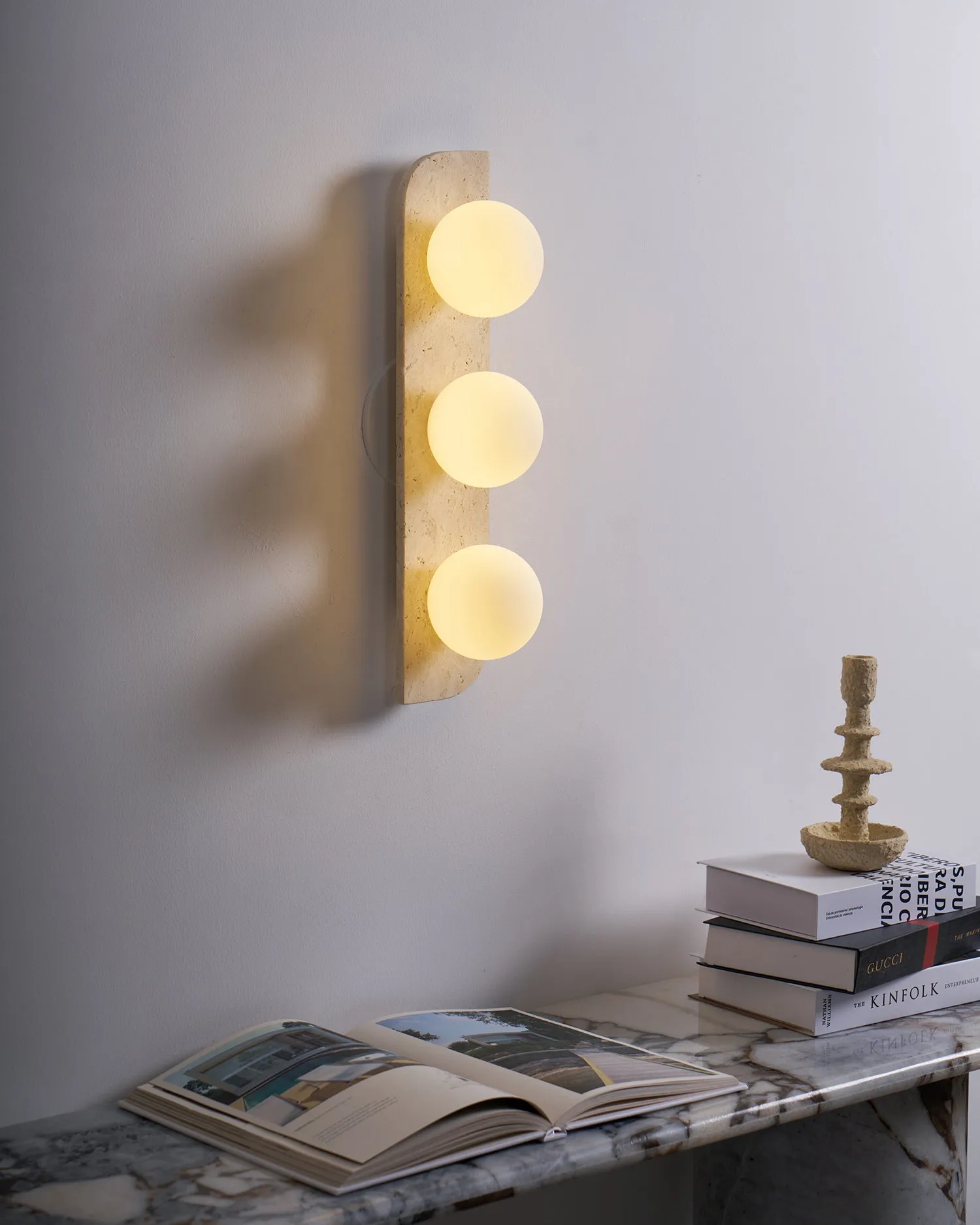 Elysian Travertine Plug-in Wall Light
