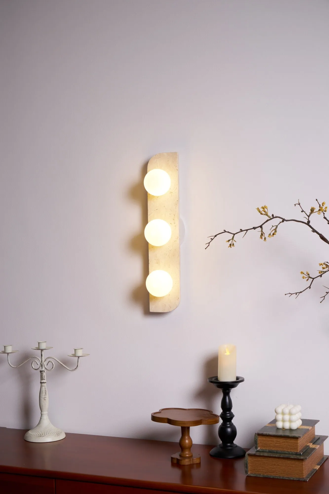 Elysian Travertine Plug-in Wall Light
