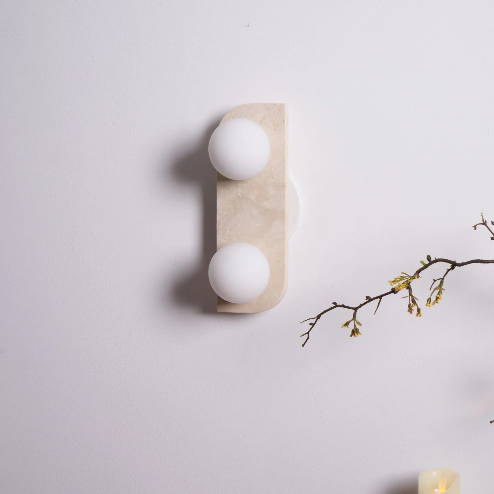 Elysian Travertine Plug-in Wall Light