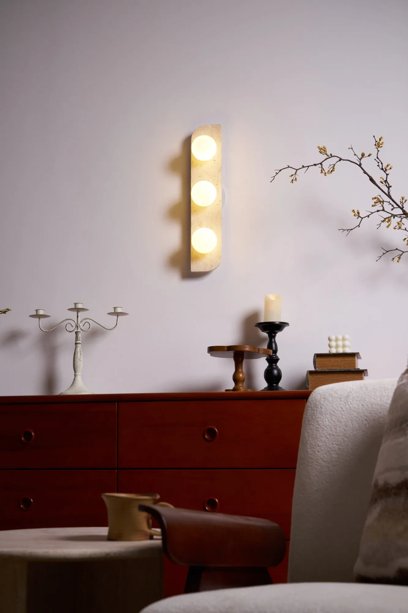Elysian Travertine Plug-in Wall Light
