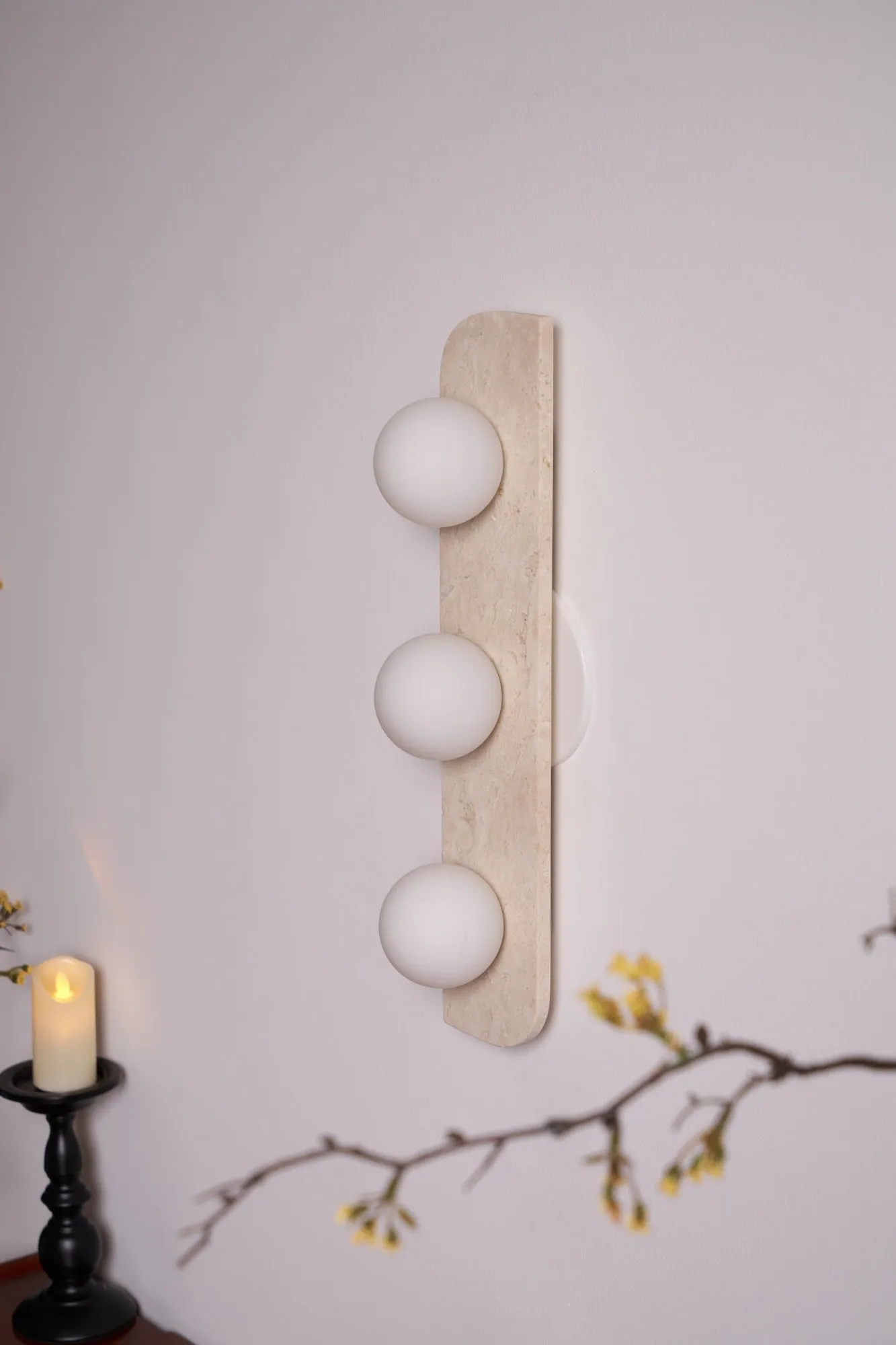Elysian Travertine Plug-in Wall Light