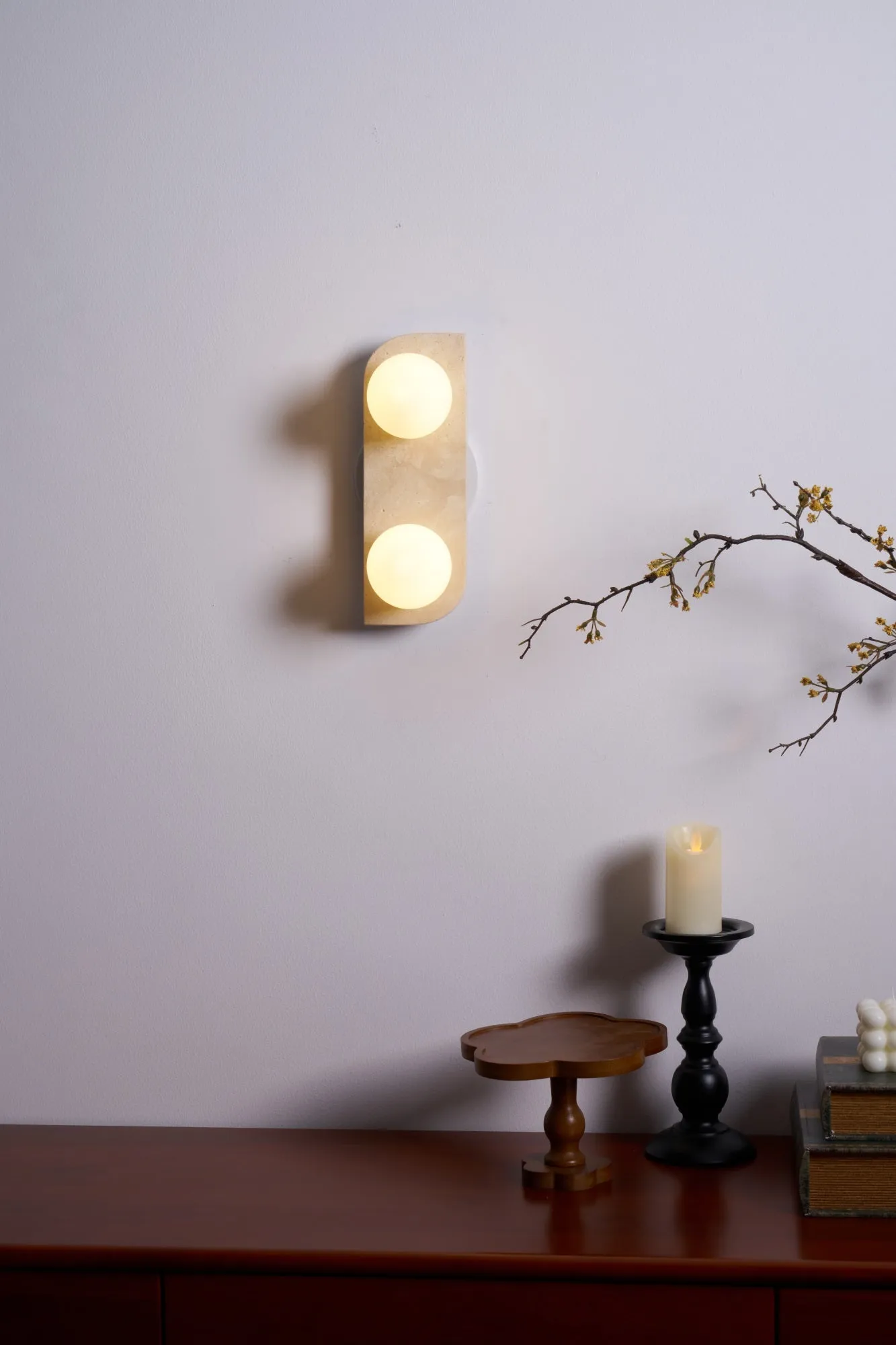Elysian Travertine Plug-in Wall Light