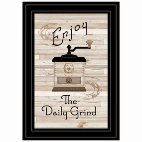 Enjoy the Daily Grind 2 Black Framed Print Kitchen Wall Art Decorative Accessories outlet price