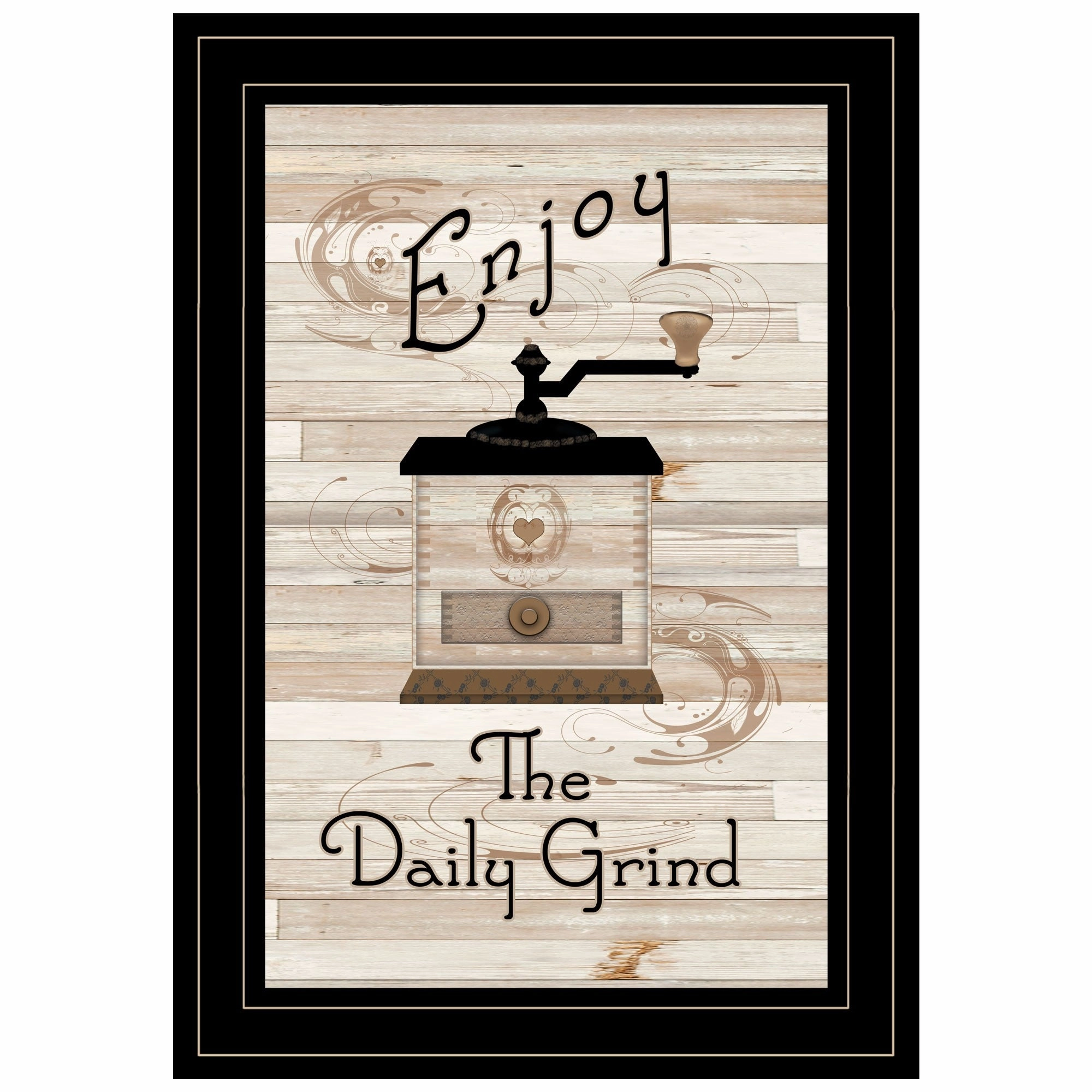 Enjoy the Daily Grind 2 Black Framed Print Kitchen Wall Art Decorative Accessories outlet price