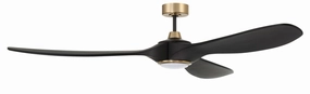 Envy 84 84"Ceiling Fan Flat Black/Satin Brass Large Fans FANS best price