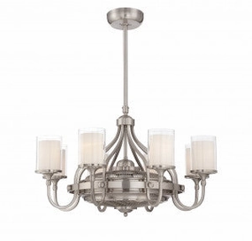 Etesian Eight Light Fan D'lier Satin Nickel Fandeliers FANS on sale now