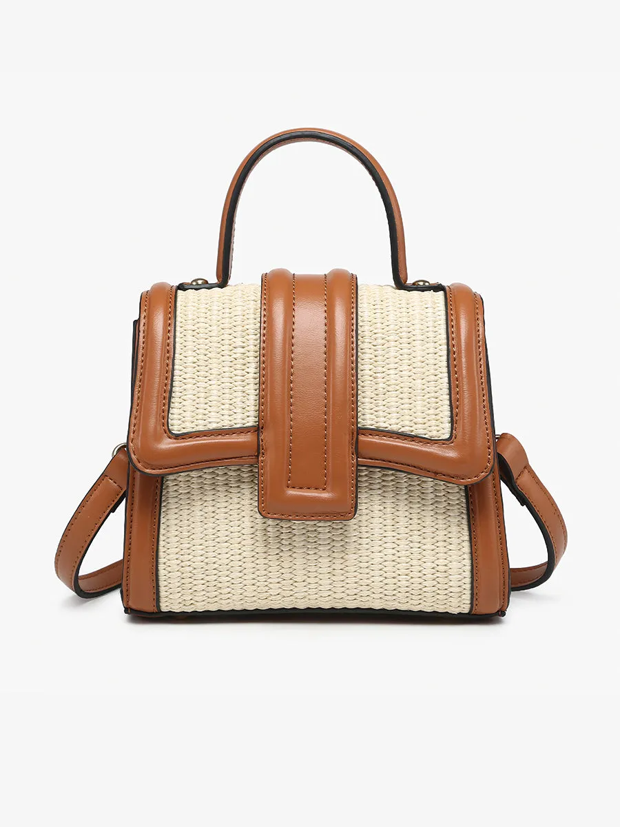 Evangeline Vegan Straw Crossbody