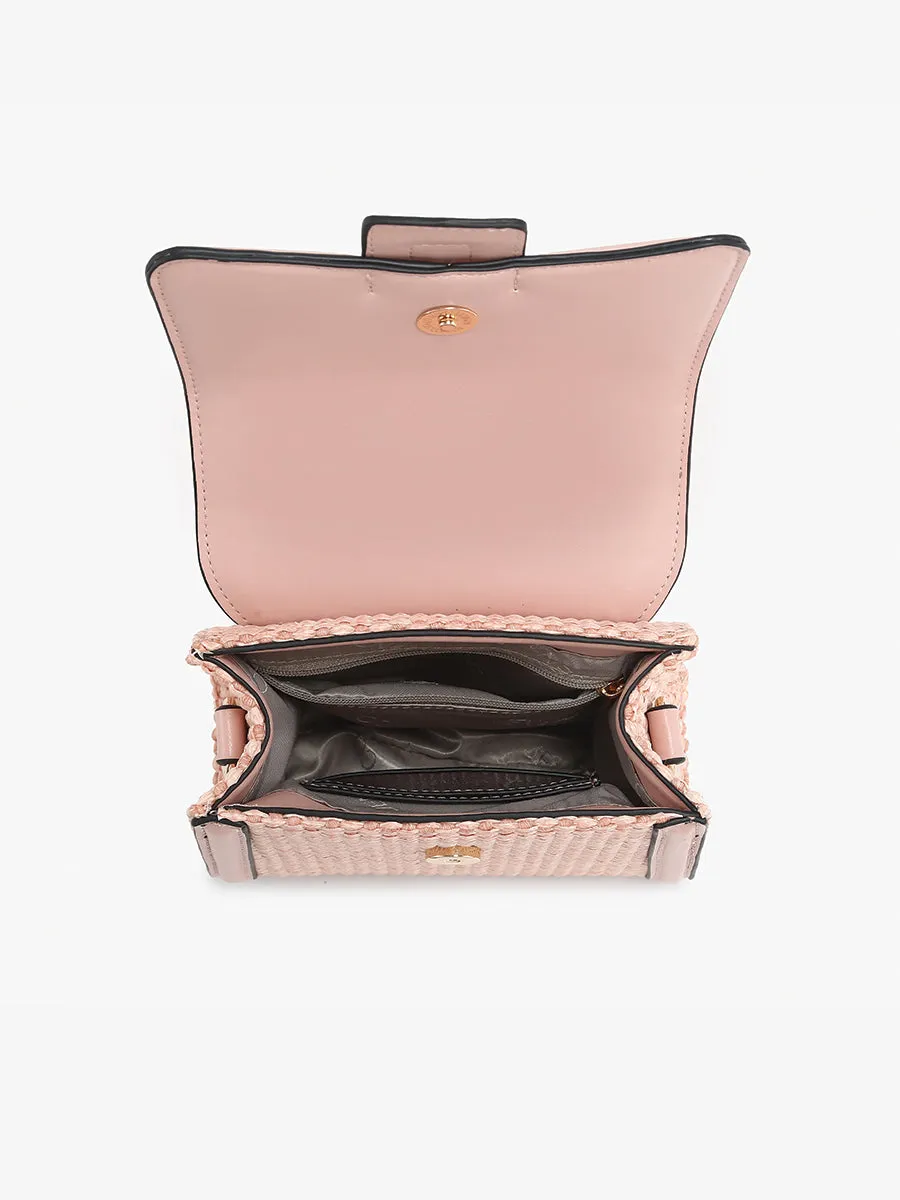 Evangeline Vegan Straw Crossbody
