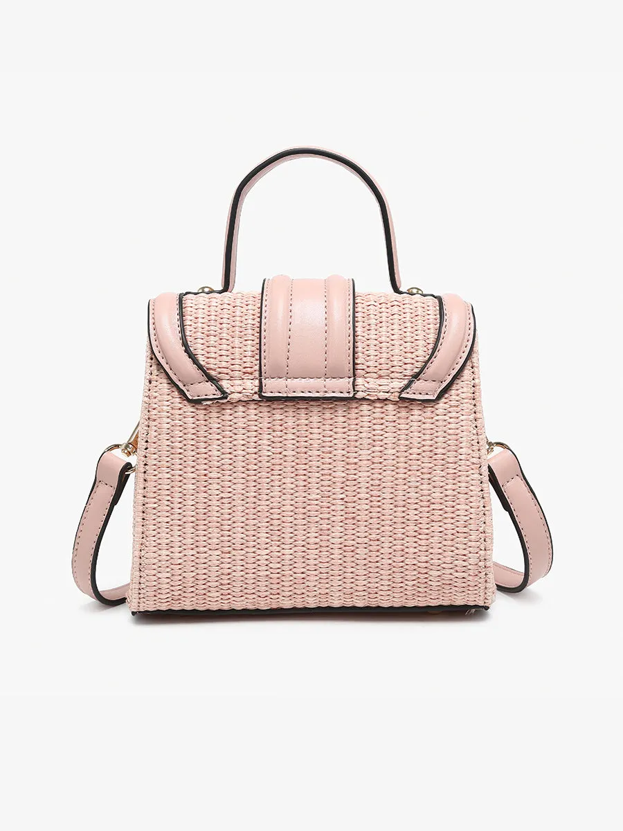 Evangeline Vegan Straw Crossbody