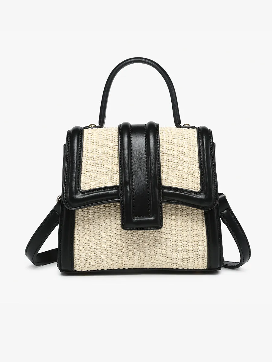 Evangeline Vegan Straw Crossbody