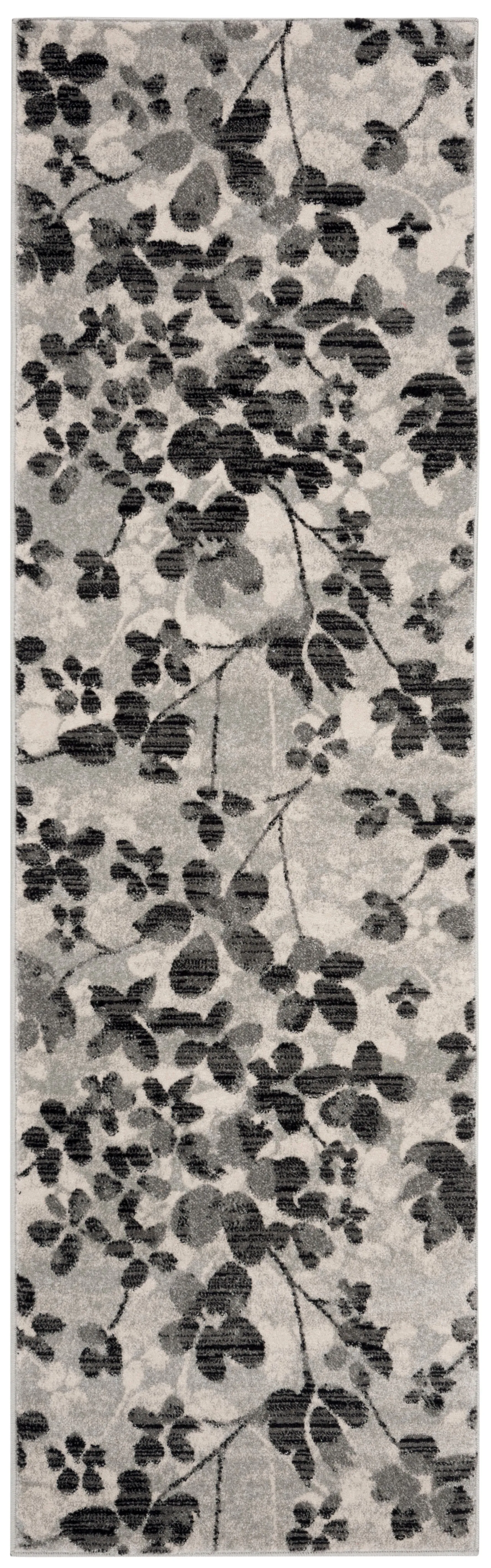 Evoke Machine Made Area Rug, Grey / Black Contemporary Style Easy Care