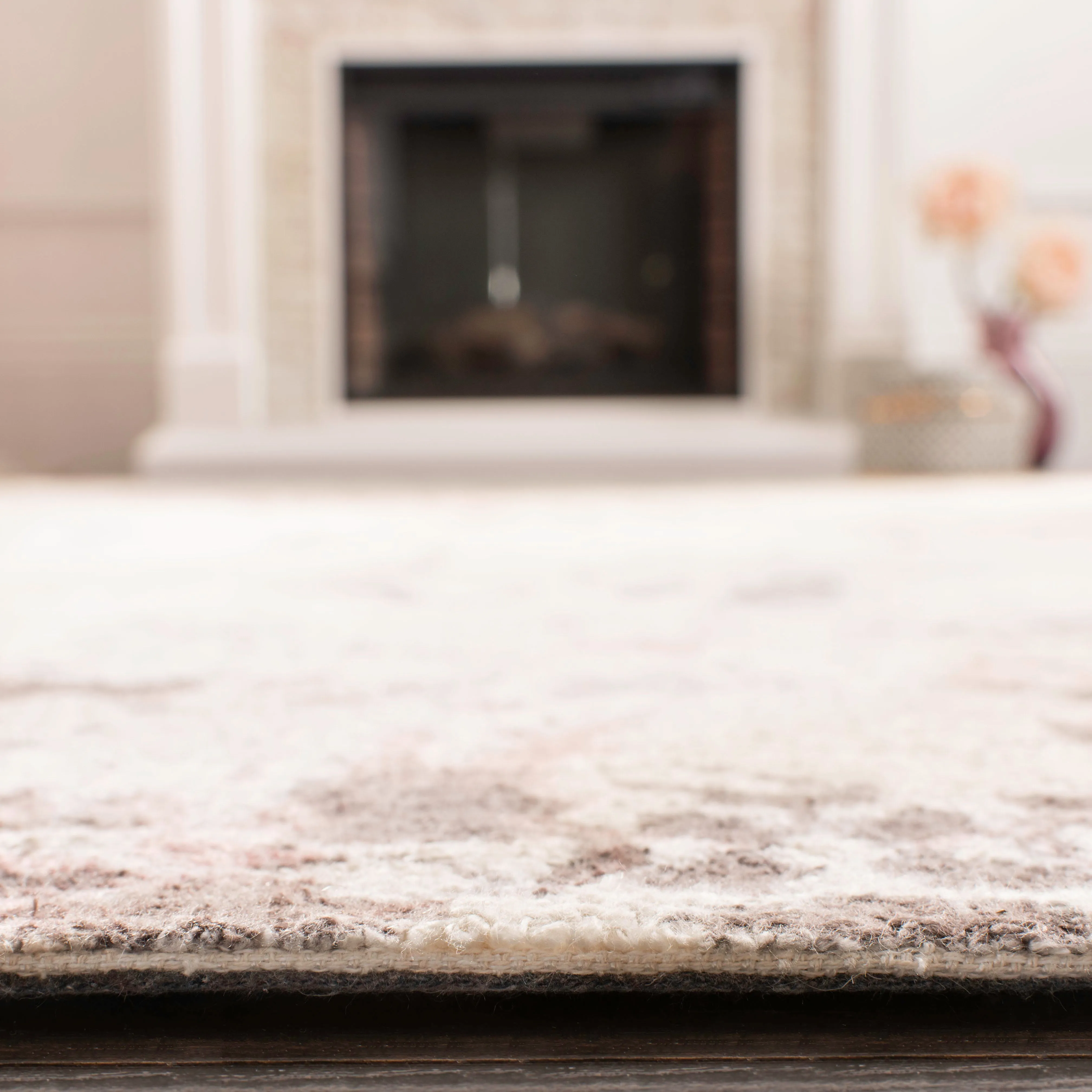 Expression Hand Made Area Rug, Ivory / Grey Transitional Style Non Shedding